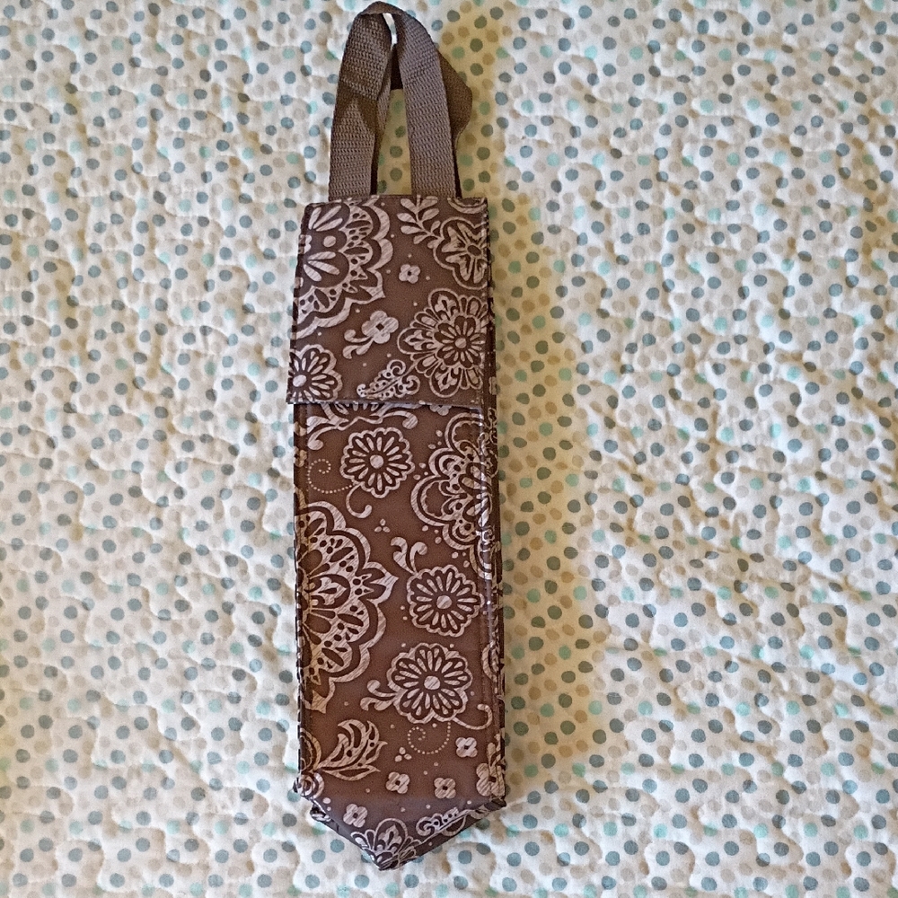 Thirty-One Brown and Cream Floral Organizer